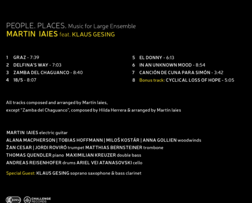 back cover Martin Iaies – PEOPLE. PLACES. Music for Large Ensemble