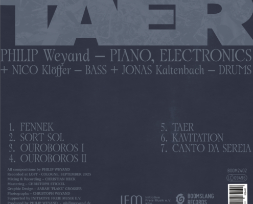 Back cover Philip Weyand Trio – TAER